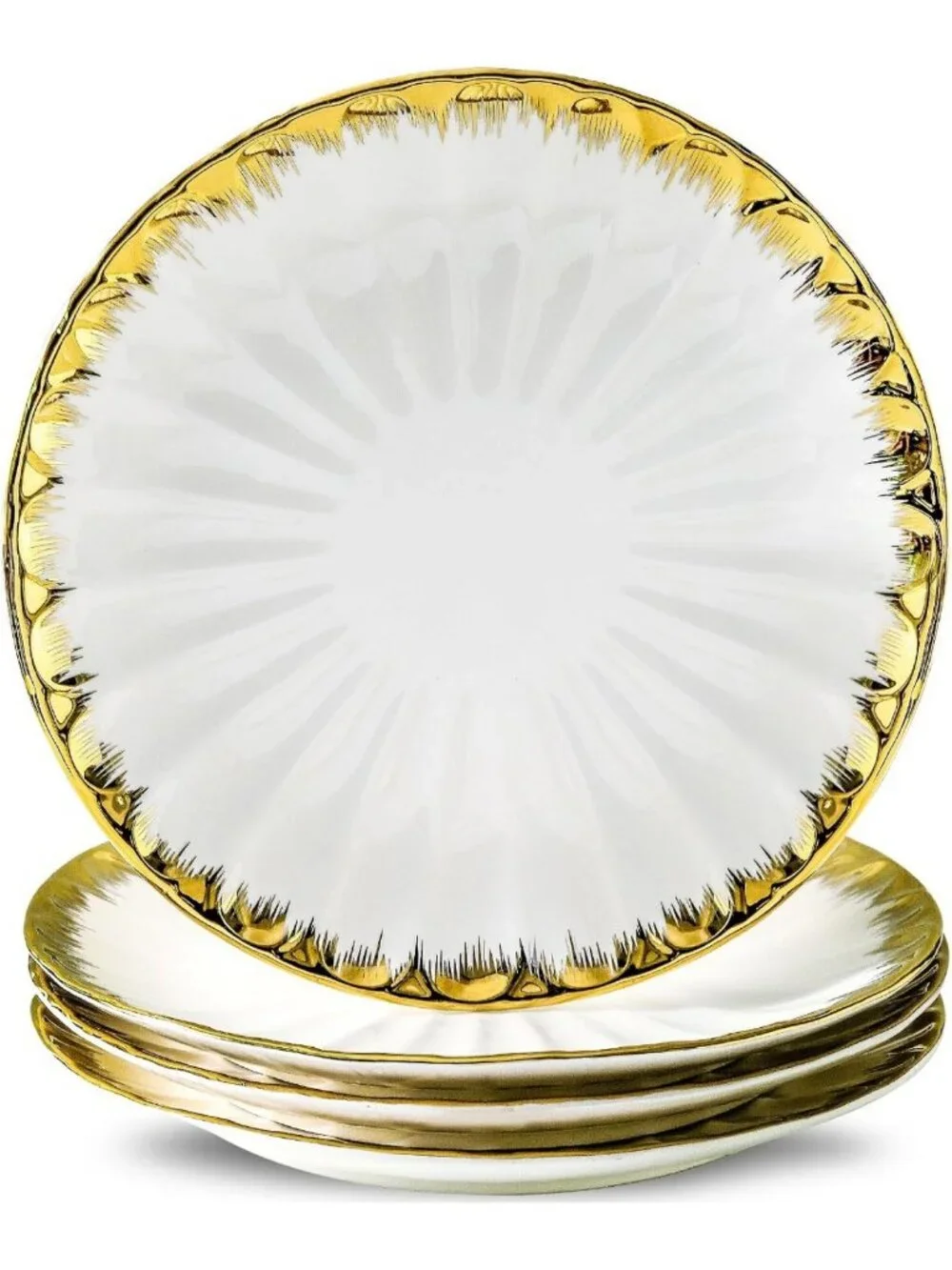 Elegant Ceramic Dinner Plates Set of 4 - 10
